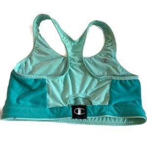 CHAMPION • Reversible Medium Support Racerback Sports Bra Teal • Size Small
